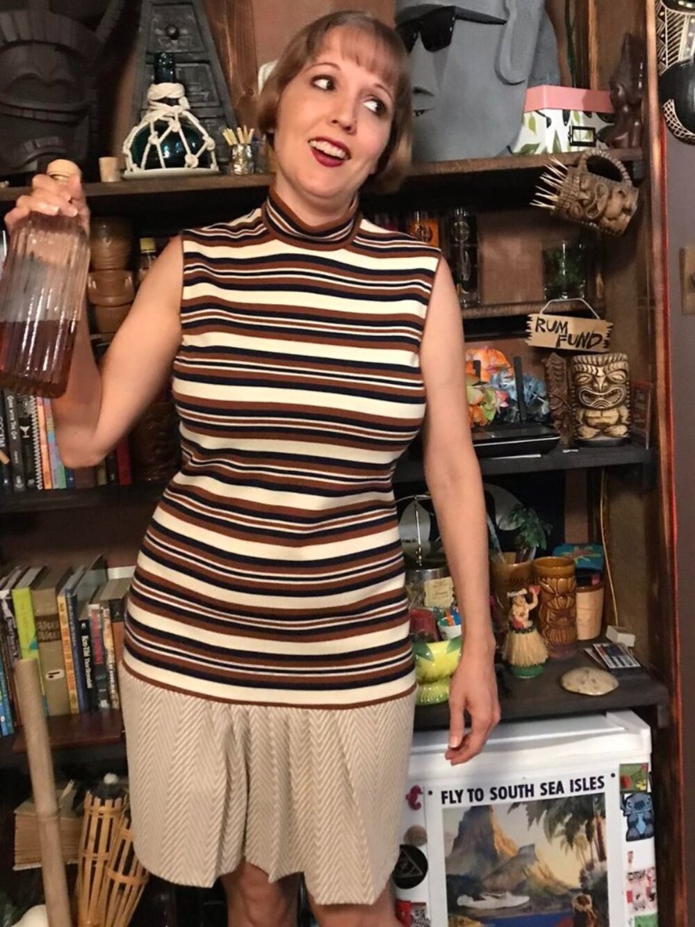 Brown drop waist vintage dress